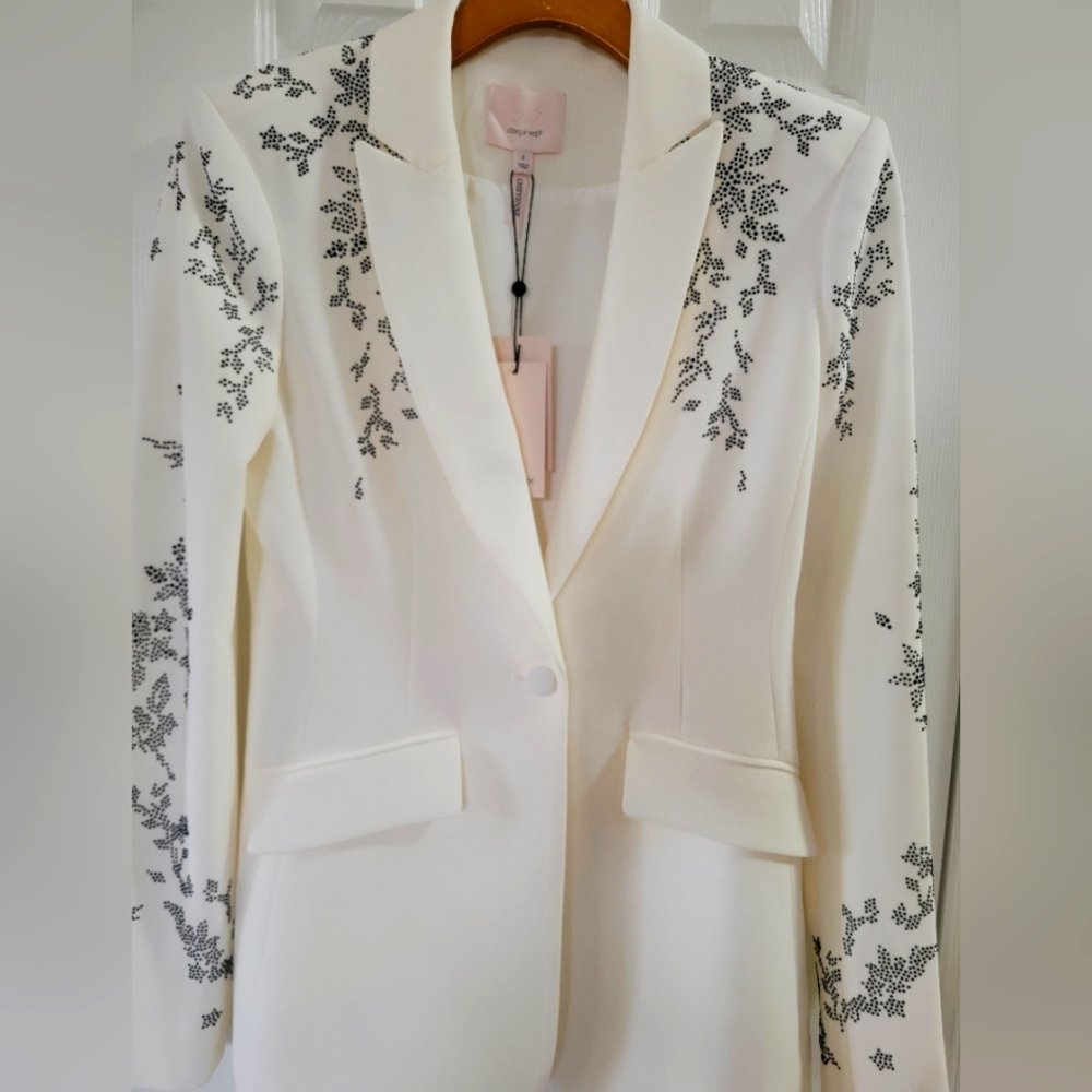 Cinq à Sept Lilac Vine Embellished Jacket (sold out in stores)